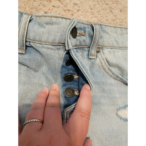RSQ Jean Shorts 1/w25 button fly boyfriend Cut Off Distressed - Picture 3 of 5